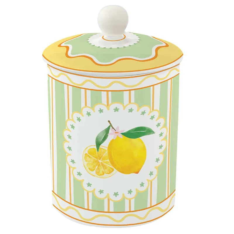R2S Βάζο Με Καπάκι Πορσελάνης Fruit Mania 18cm