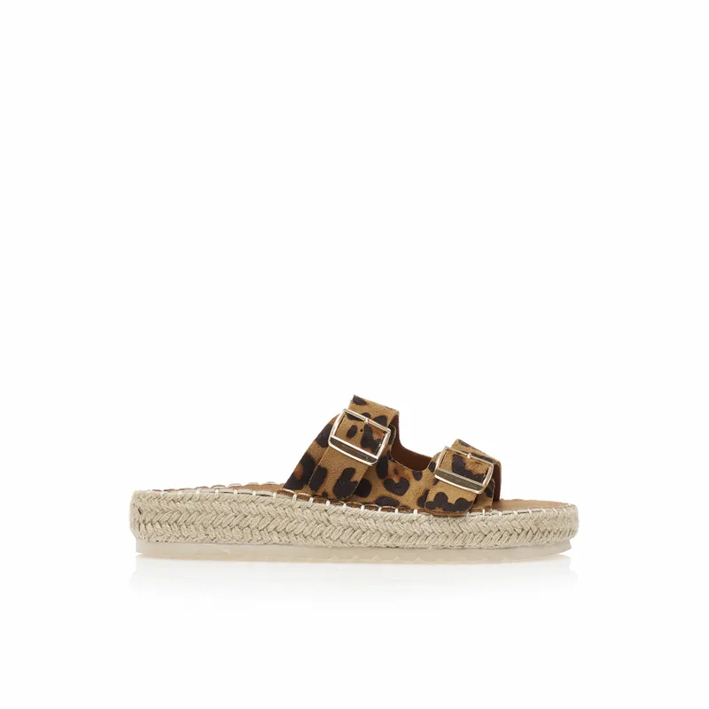 Εσπαντρίγιες flatforms animal print σουέτ ΛΕΟΠΑΡ