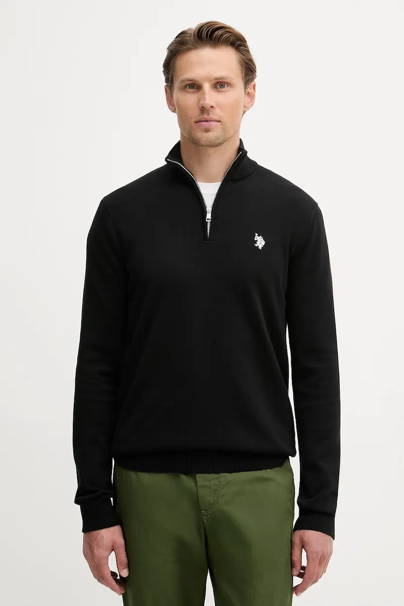 U.S. Polo Assn. πουλόβερ ανδρικό βαμβακερό COTTON 1/4 ZIP NECK
