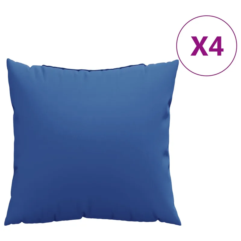 vidaXL Μαξιλάρια Καναπέ 4 τεμ. Μπλε Ρουαγιάλ 60x60 εκ. Ύφασμα