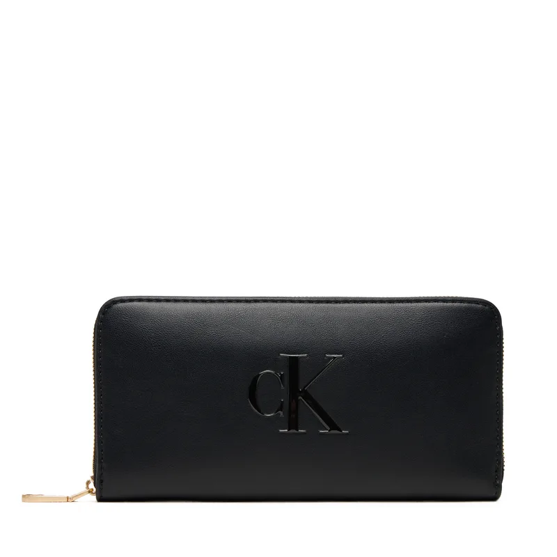 Πορτοφόλι Calvin Klein Bold Ck Long Zip Around LV04F1077G Μαύρο