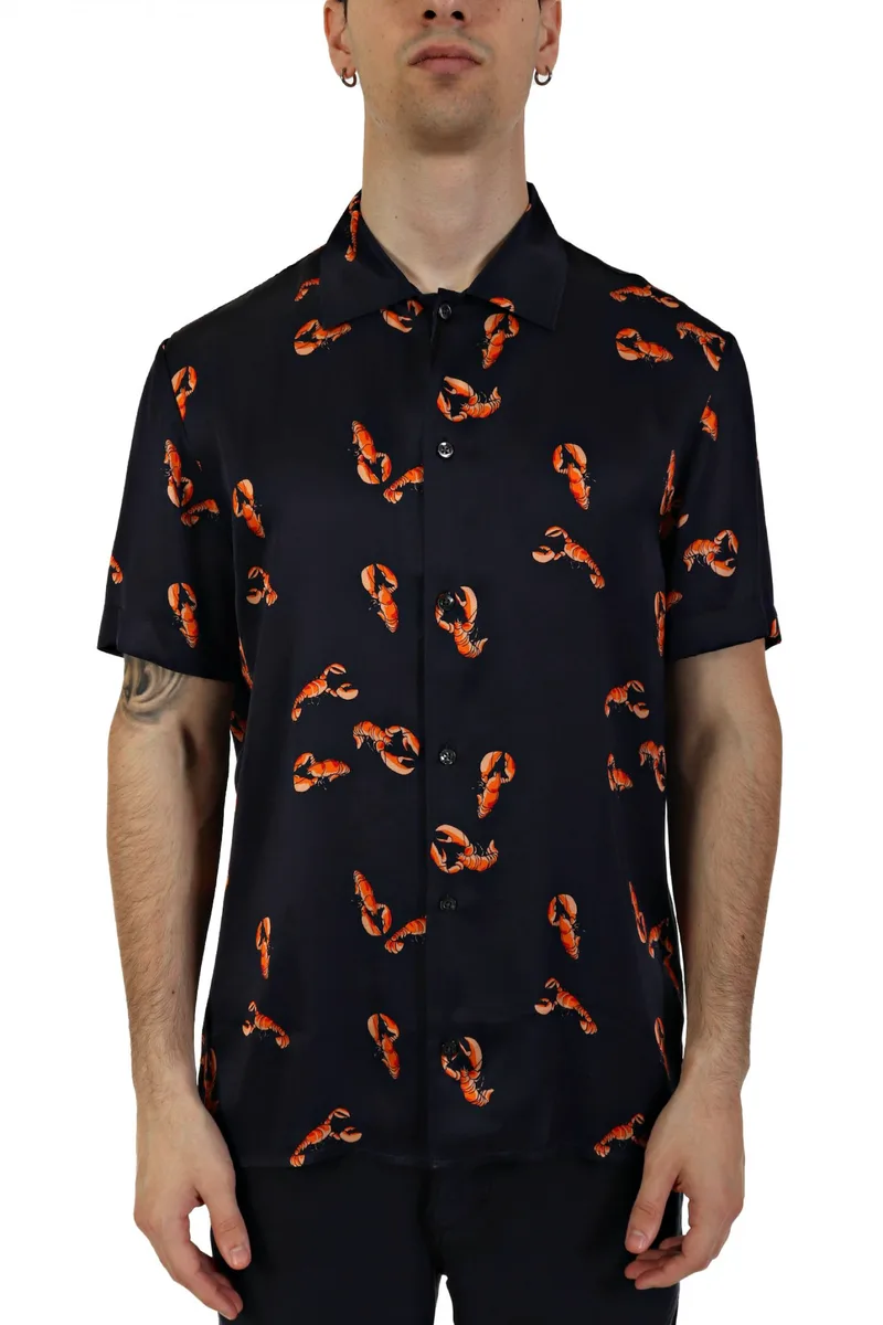 BALDESSARINI ΠΟΥΚΑΜΙΣΟ NIGHT SKY PRINTED LOBSTERS ΜΠΛΕ