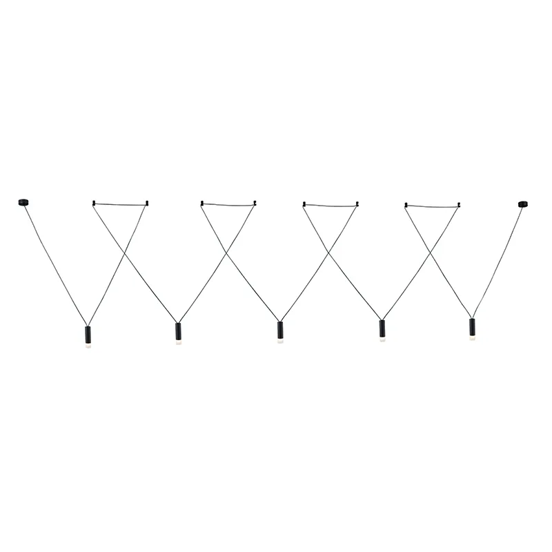 Φωτιστικό Οροφής Πολύφωτο Aca Teres YL22P5BK Black