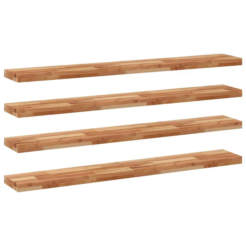 vidaXL Ράφια Πλωτά 4 τεμ. 120x20x4 εκ. από Μασίφ Ξύλο Ακακίας με Φινίρισμα Λαδιού