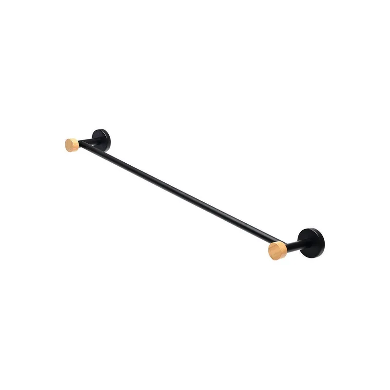Estia Πετσετοθήκη Επιτοίχια Bamboo Essentials Μονή Μεταλλική 9X65.4X5.2 Μαύρη