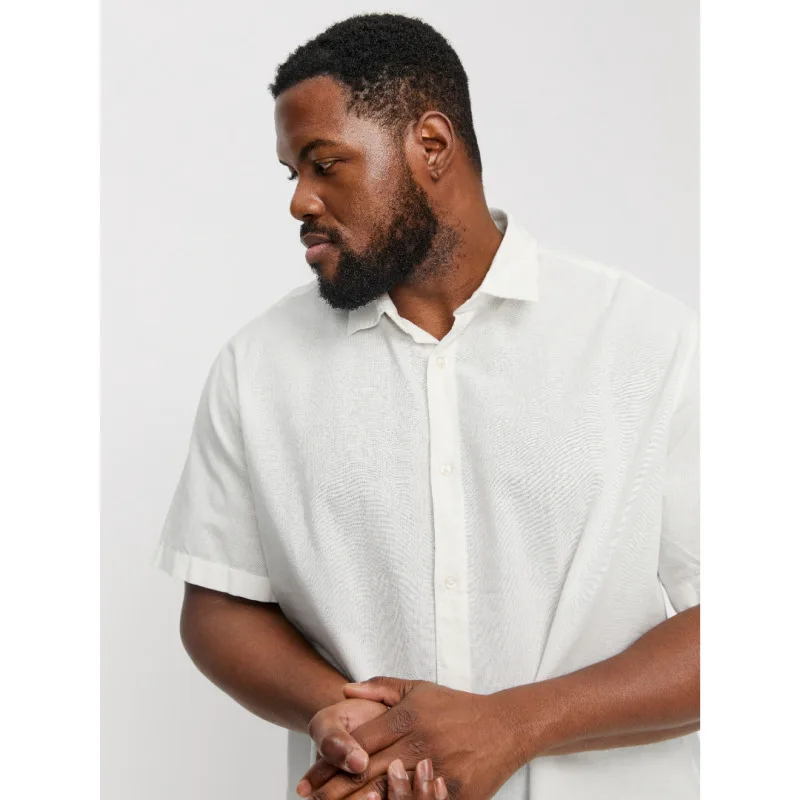 Jack & Jones "Breeze Shirt",λινό κοντομάνικο πουκάμισο - White