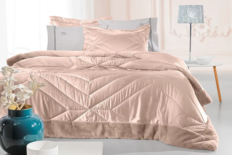 Σετ Πάπλωμα King Size 3 Τεμαχίων Guy Laroche Columbia Old Ροζ 250x240