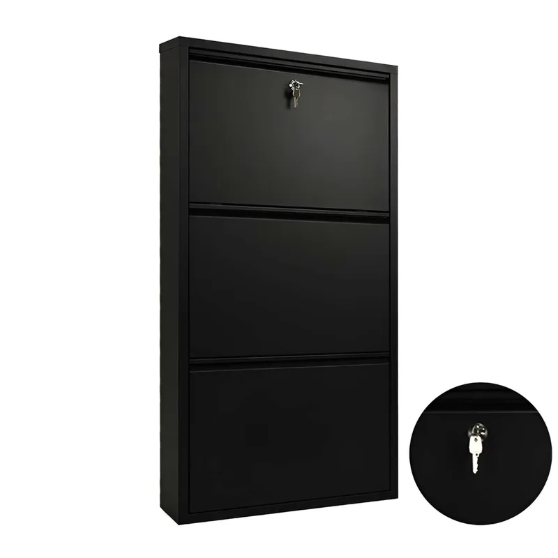 Παπουτσοθήκη Primo 3 - Black 206Frg1116 (50x104x15 cm)