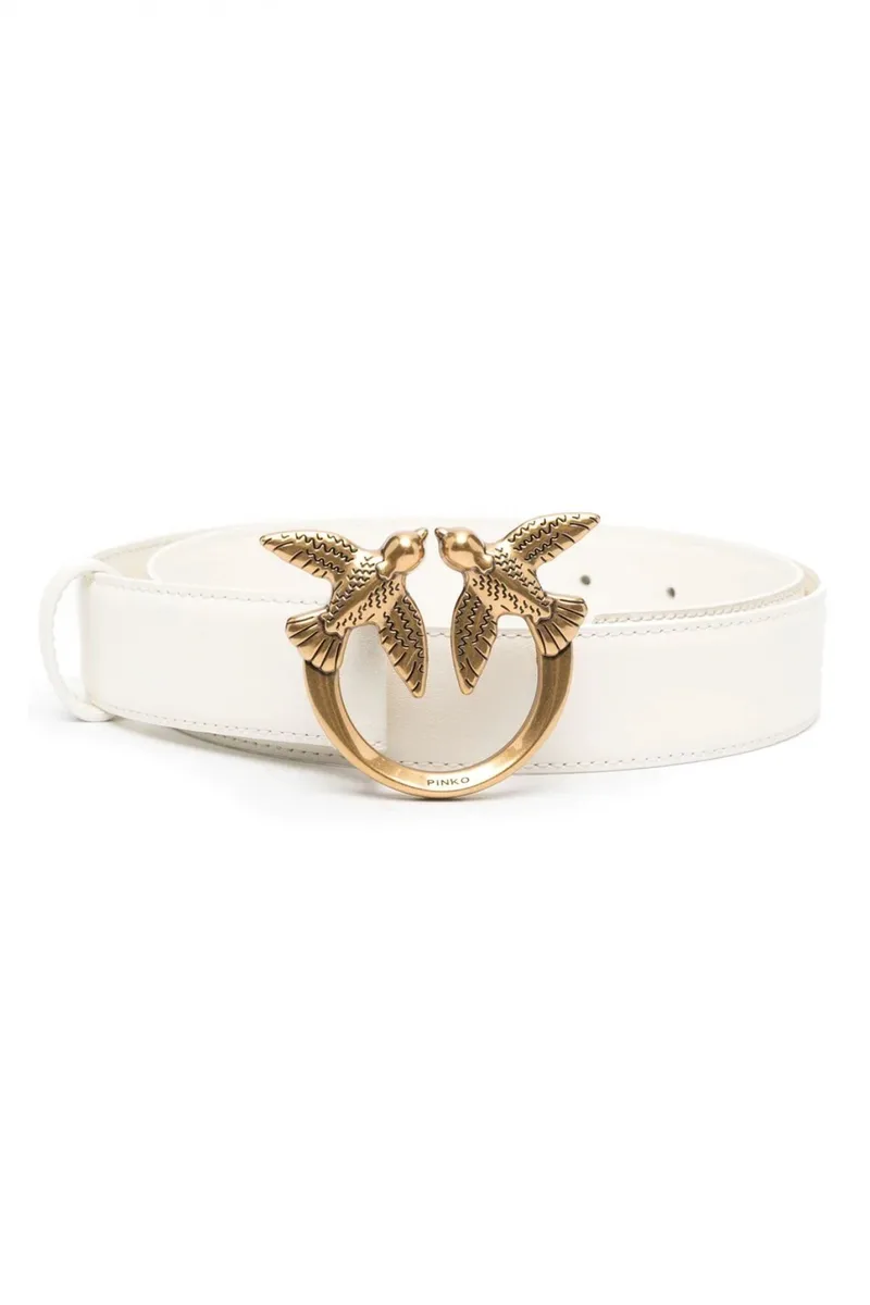 PINKO ΖΩΝΗ LOVE BERRY H3 ΕΓΚΡΑΦΑ BIRDS ΛΕΥΚΟ