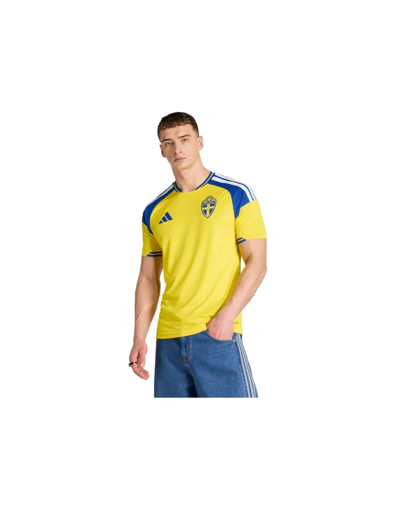 Men's adidas Sweden 26 Home Jersey yellow and blue JM5814