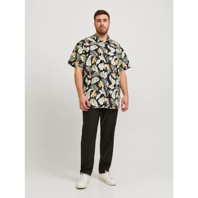 Jack & Jones "Chill AOP Shirt",κοντομάνικο εμπριμέ πουκάμισο - Black