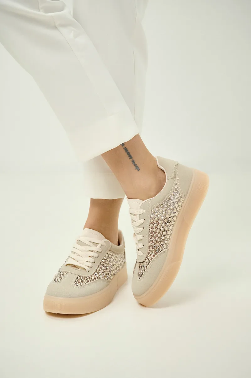 Sneakers Με Στρας & Mesh