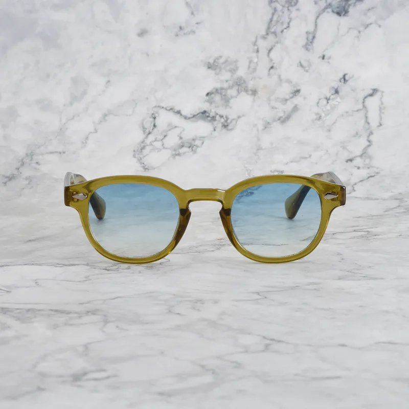 JOHNNY COLORED Gradient Sunglasses | Olive | Gradient Blue Shades | Explicit Poets Sunglasses