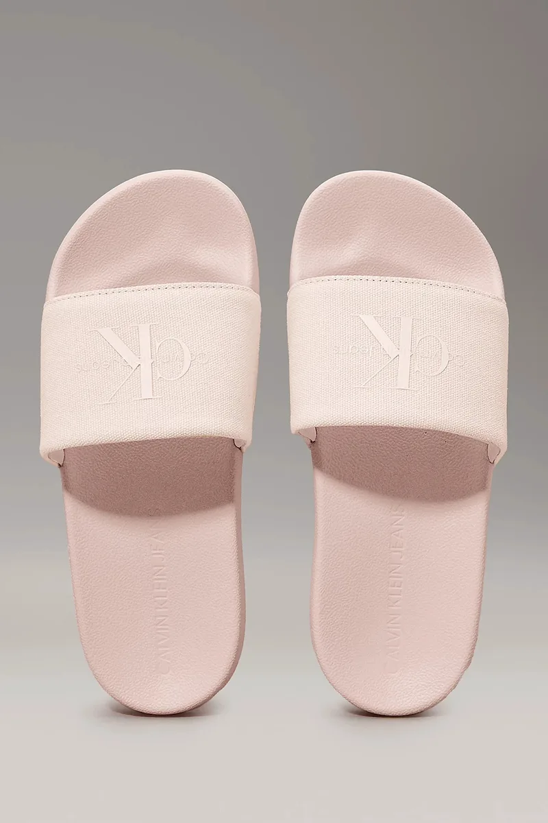 Calvin Klein γυναικείες παντόφλες Canvas Logo Sliders-YW0YW01835-VIC