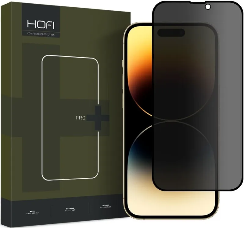 Hofi Anti Spy Pro+ Tempered Glass Privacy - Full Face Αντιχαρακτικό Γυαλί Προστασίας Απορρήτου Οθόνης - Apple iPhone 15 - Black (9319456604634)