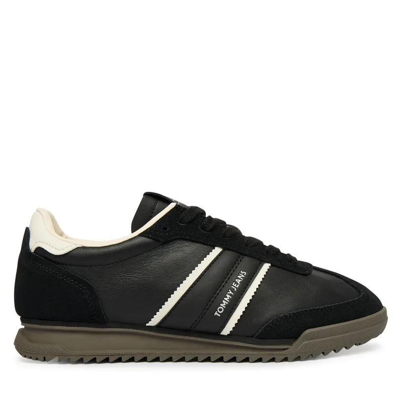Αθλητικά Tommy Jeans Tjw Low Profile Runner Lthr Mix EN0EN03001 Μαύρο