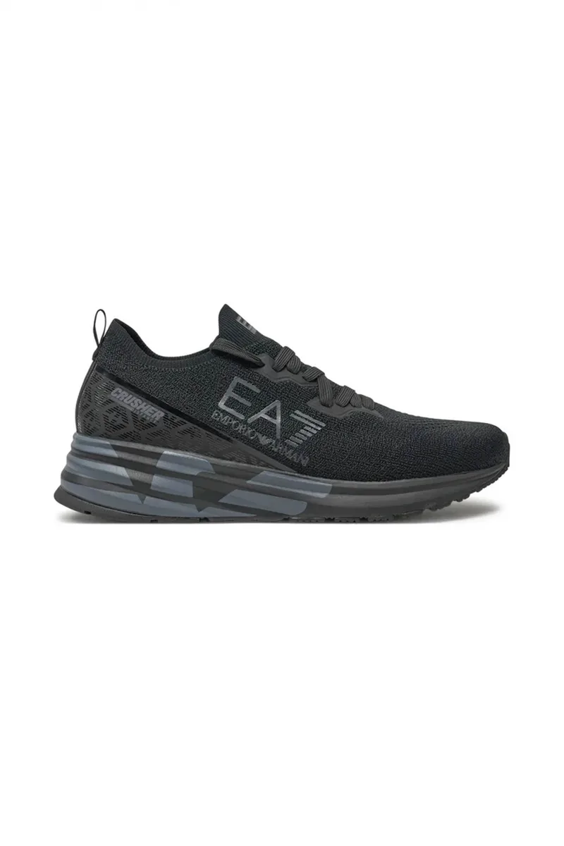 ARMANI 7 ΠΑΠΟΥΤΣΙΑ SNEAKERS LOGO ΜΑΥΡΟ