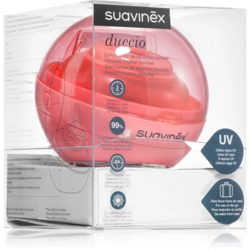 Suavinex Portable Soother Steriliser αποστειρωτής UV Ροζ 1 τμχ