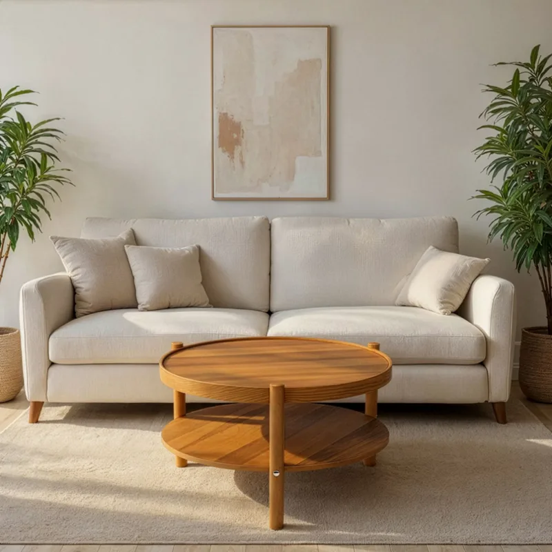 Τραπεζάκι Σαλονιού Monza - Walnut 643Mrl1102 (Φ80)