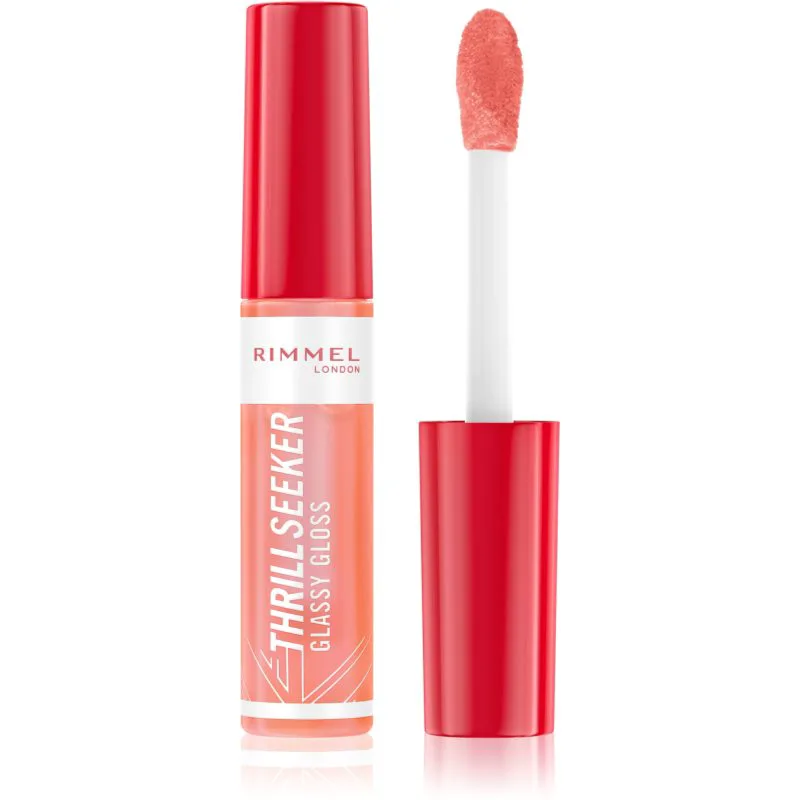 Rimmel Thrill Seeker Glassy Gloss λιπ γκλος χειλιών για μεγαλύτερο όγκο απόχρωση 250 Peachy Vibes 10 ml