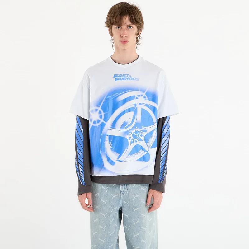T-shirt Puma x Fast & Furious Ls Tee Puma White/ Dusky Gray XL
