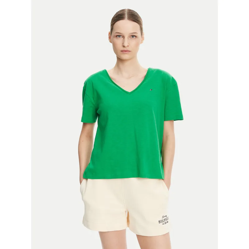 Tommy Hilfiger T-Shirt WW0WW43901 Πράσινο Relaxed Fit