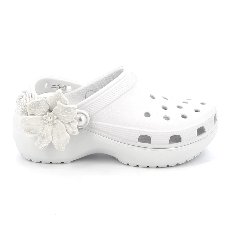 Γυναικείο Σαμπό Crocs Classic Platform Bouquet Clog Ανατομικό Χρώματος Γκρι 211292-1NK