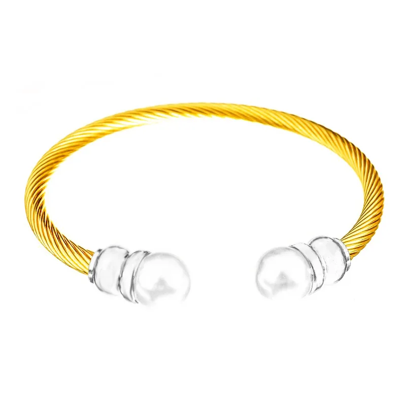 Βραχιόλι Χειροπέδα με πέρλα Stainless Steel Gatsa κωδ ΒΡ0301