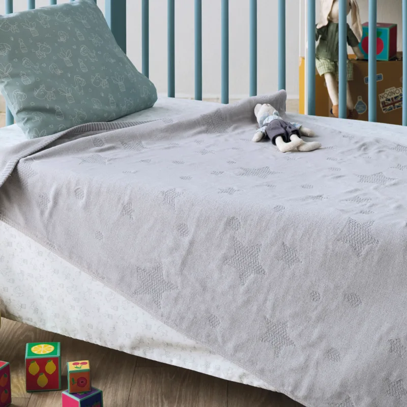 Κουβέρτα Ματλασέ Κούνιας 100x140 Kentia Dione Light Grey