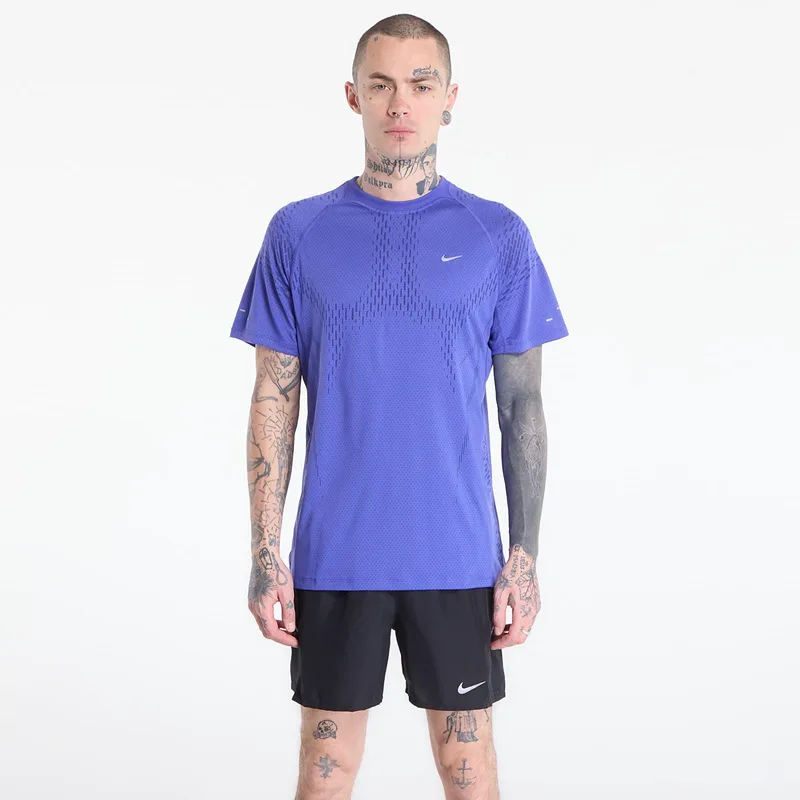 T-shirt Nike Stride Plus Men's Dri-FIT ADV Short-Sleeve Running Top Lapis/ Deep Royal Blue/ Reflective Silv XL