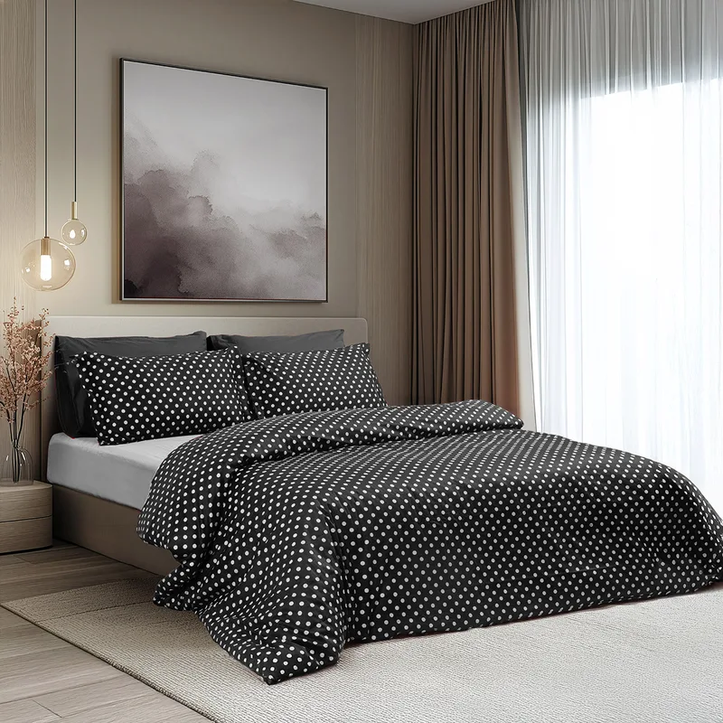 Beauty Home Σετ παπλωματοθήκη υπέρδιπλη Art 10101 Fancy 230×250 Μαύρο