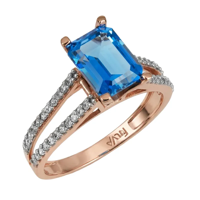 Ροζ gold δαχτυλίδι με Topaz Κ14 025757 025757 Χρυσός 14 Καράτια