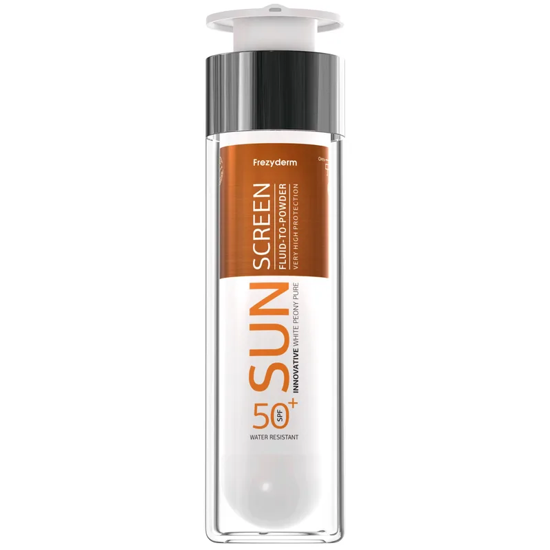 Frezyderm Sunscreen Fluid to Powder Spf50+ Αντηλιακή Κρέμα Προσώπου Λεπτόρρευστης Υφής Πολύ Υψηλής Προστασίας με Πουδρένιο Φινίρισμα 50ml