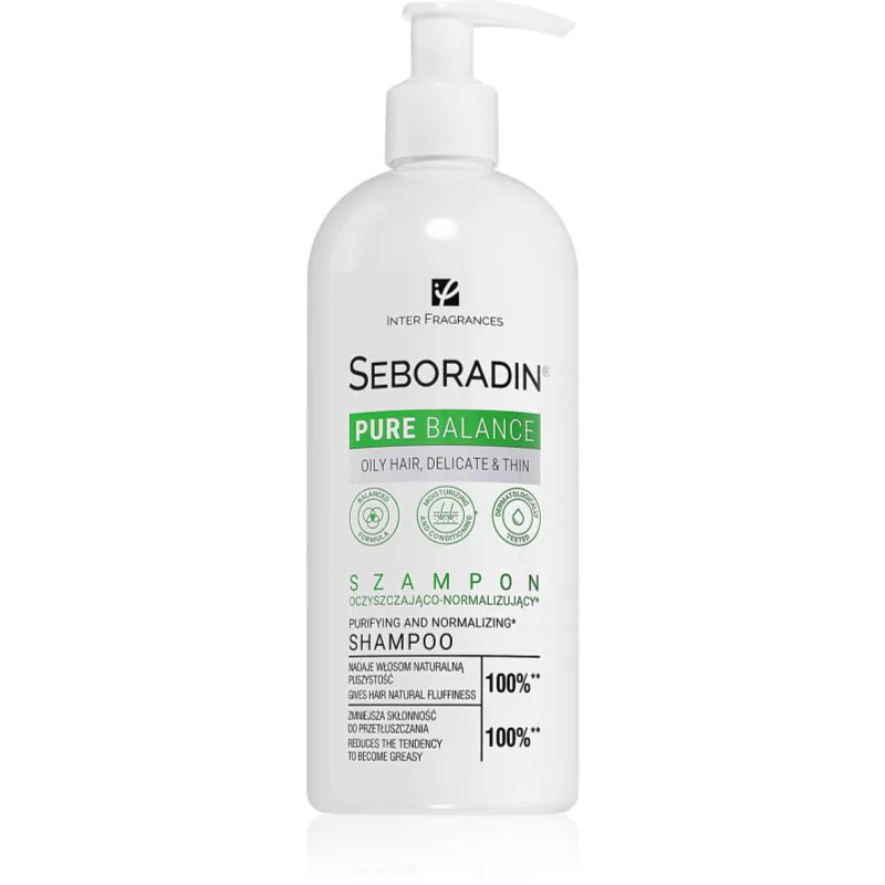 Seboradin Pure Balance καθαριστικό σαμπουάν για λιπαρά, λεπτά και πορώδη μαλλιά 400 ml