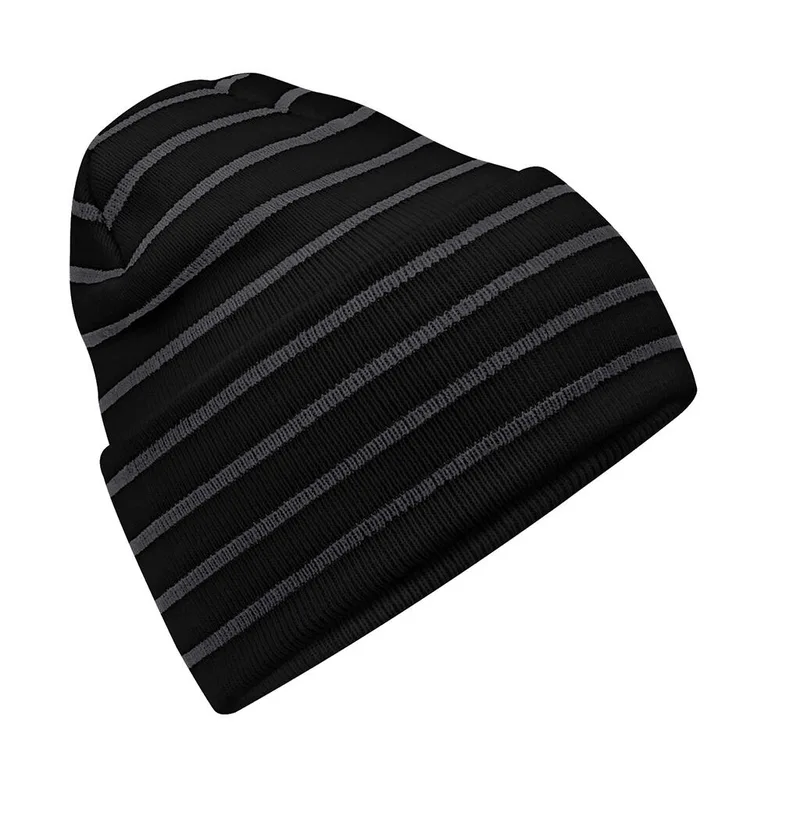 Original Striped Σκούφος Beechfield B39R Black/Graphite Grey