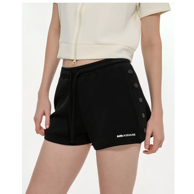 Body Talk W Demure Shorts With Button Down Sides Μαύρο (1261-907405-00100)