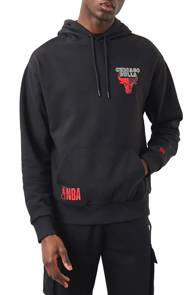Μπλούζα Μακρυμάνικη New Era Half Logo Oversized Hoody Chicago Bulls 60284623-001 Ανδρικό