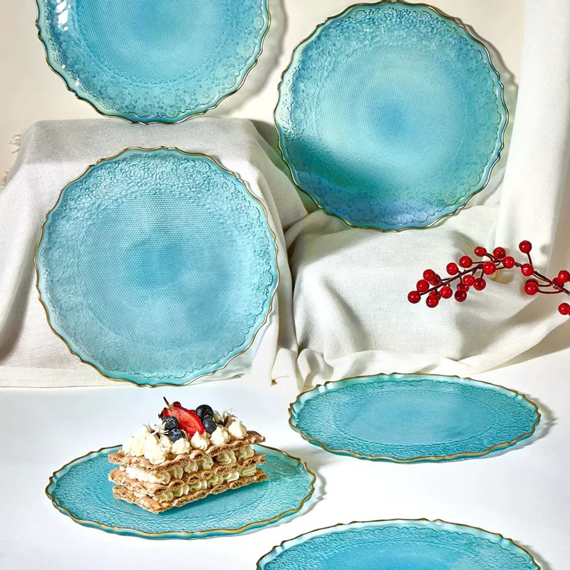 Σετ Πιάτα Γλυκού (6 Τεμ.) Goblen - Turquoise 337Glz1112