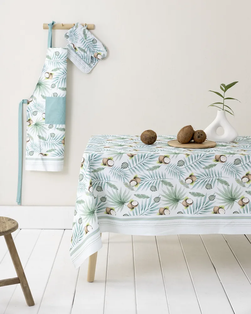 Τραπεζομάντηλο Nima Coconut Σιέλ, Πετρόλ 140x140