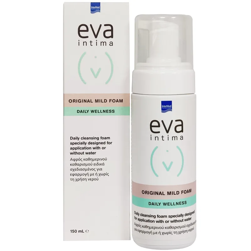 Eva Intima Original Mild Foam Αφρός Καθημερινού Καθαρισμού Ευαίσθητης Περιοχής για Εφαρμογή με ή Χωρίς Νερό 150ml