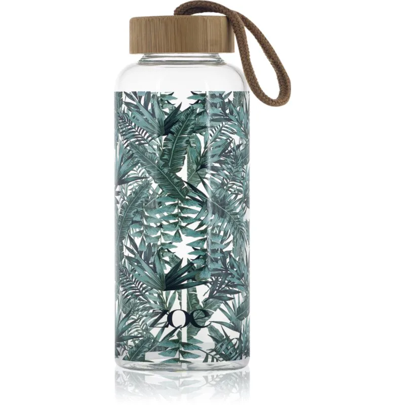 ZOE Bamboo Glass Bottle γυάλινο μπουκάλι νερού χρώμα Tropic green 550 ml