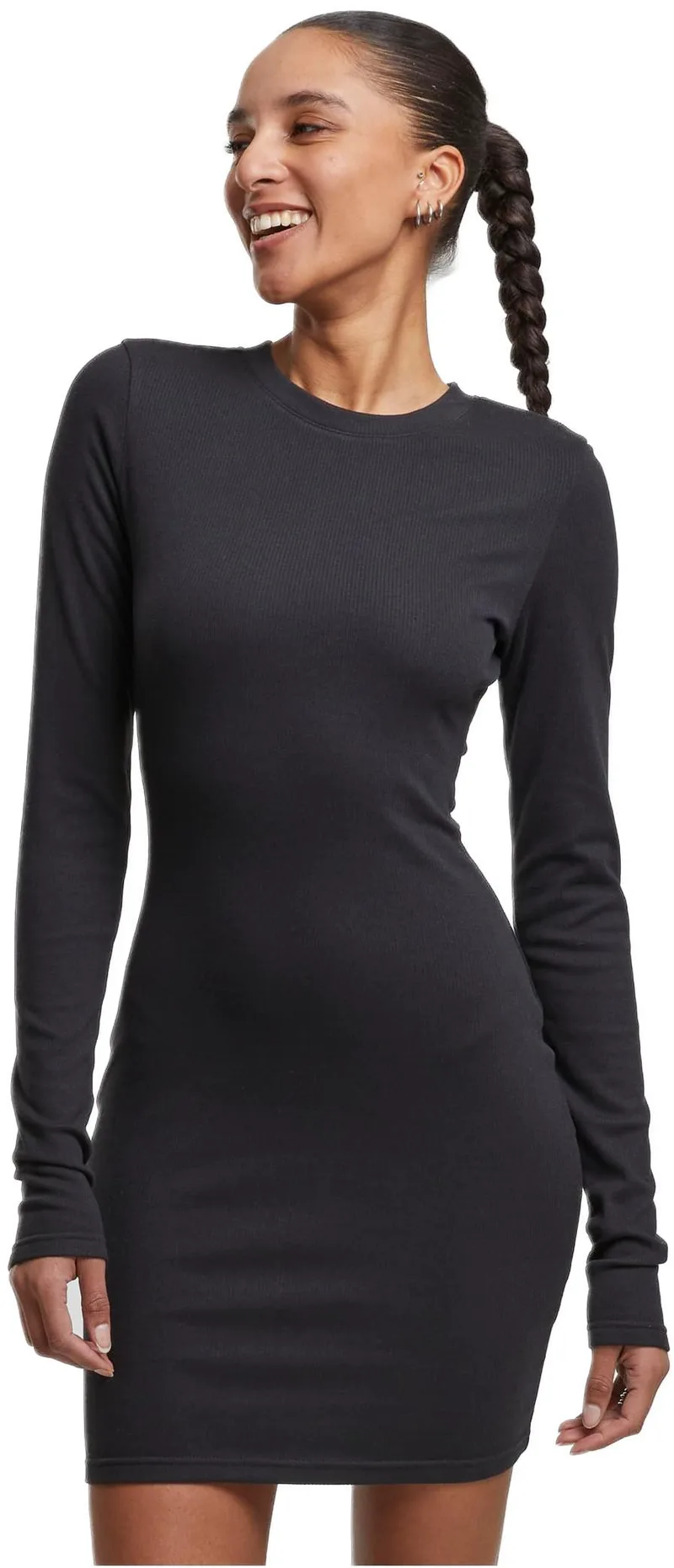 Ladies Cozy Rib Jersey Dress Urban Classics TB7784-00007 black