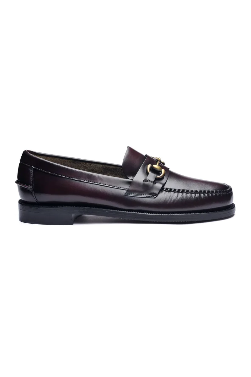 Sebago® ανδρικά loafers δερμάτινα με αγκράφα "Classic Joe" - L7001570-903W Μπορντό