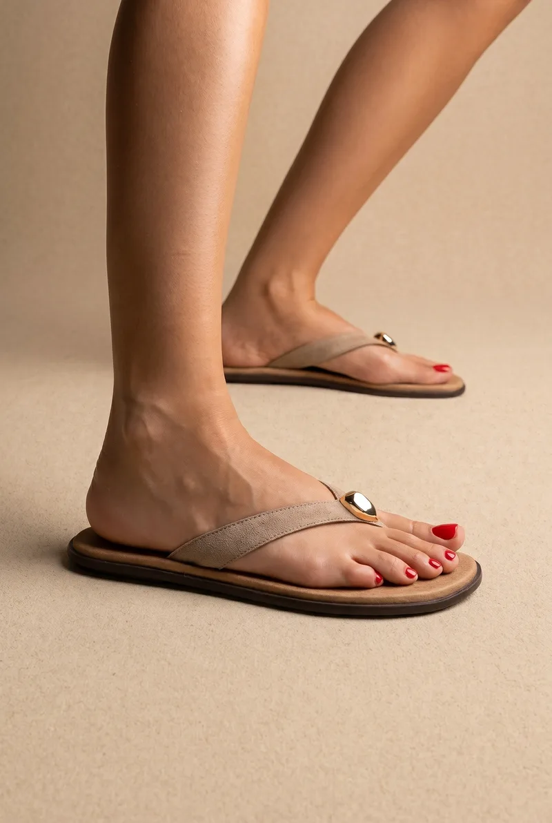 RAGAZZA Suede Leather Sandals - 01063 - Μπεζ Suede