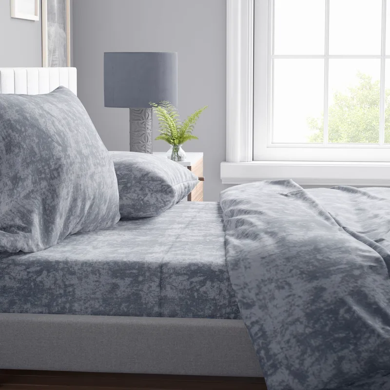 Σετ Σεντόνια Υπέρδιπλα 4 Τεμαχίων Dimcol Shadow 13 Grey 220x240