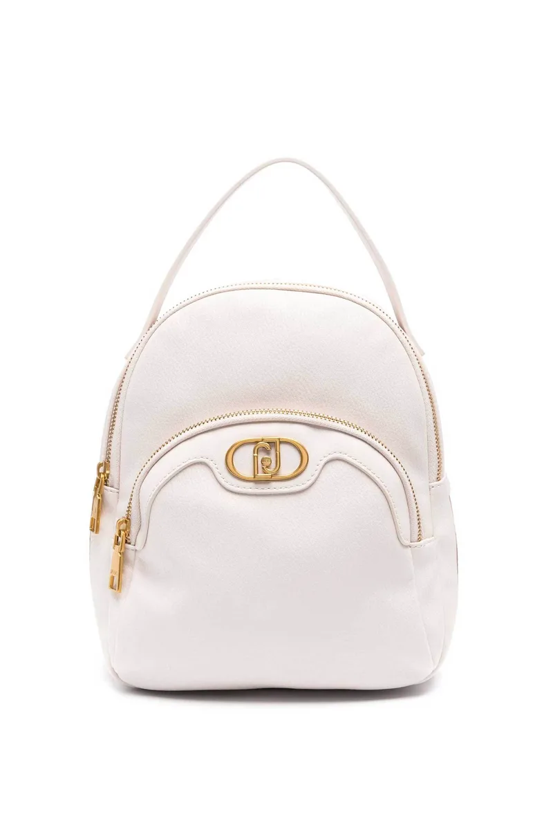 Liu Jo γυναικείο backpack μονόχρωμο με contrast ρίγες στον πάτο "Anaba" - AA4029E0031 Κρέμ