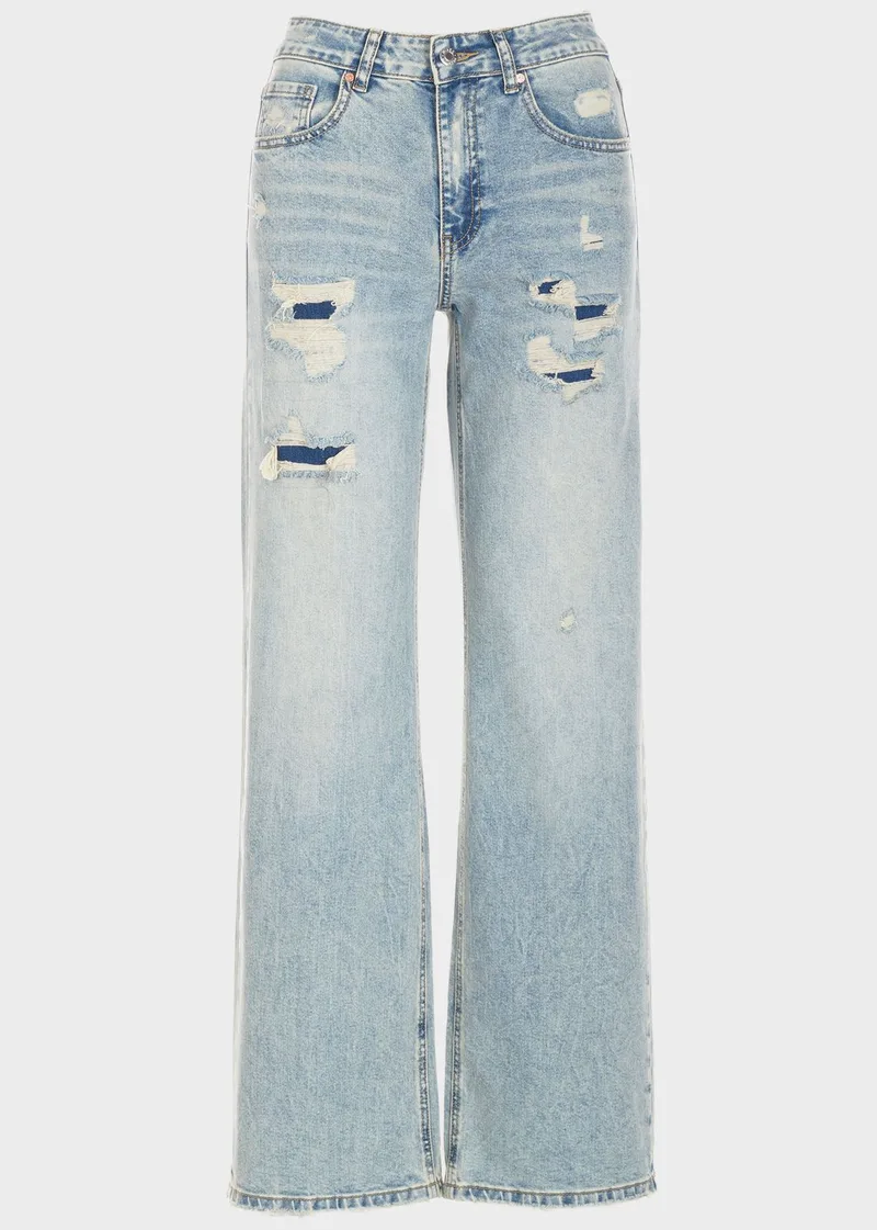 Tζιν ψηλόμεσο wide leg JEAN