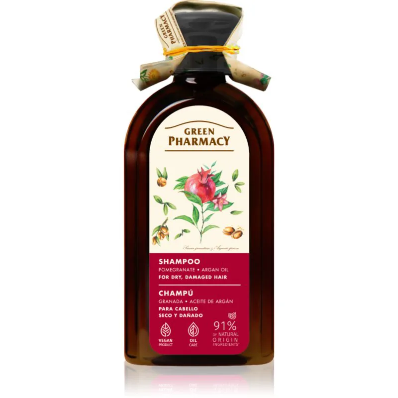 Green Pharmacy Argan Oil & Pomegranate Shampoo σαμπουάν για ξηρά και ταλαιπωρημένα μαλλιά με έλαιο αργκάν 350 ml