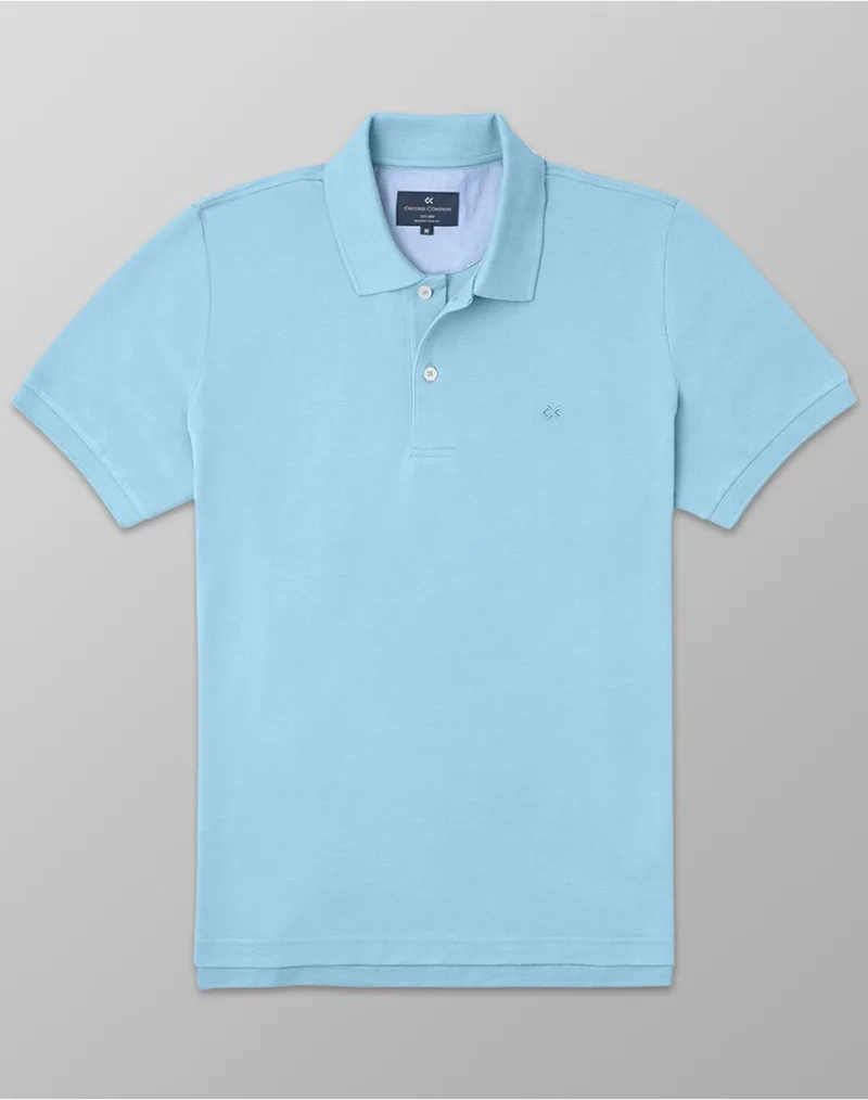OXFORD COMPANY POLO KM 100% ΒΑΜΒΑΚΙ ΜΠΛΟΥΖΑ P511-PZ00.11-11 Ciel