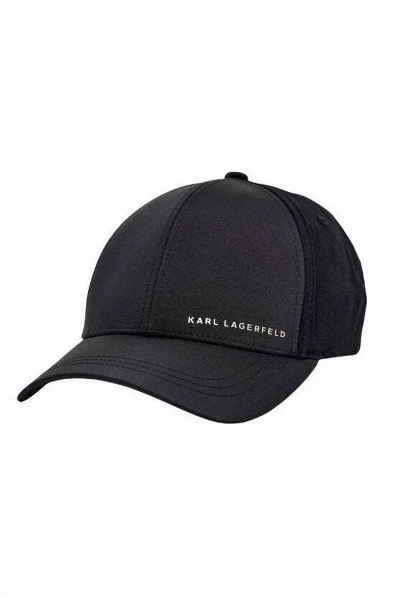 KARL LAGERFELD ΚΑΠΕΛΟ BASECAP ΜΕΤΑΛΛΙΚΟ LOGO ΜΑΥΡΟ